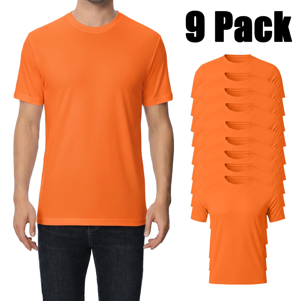 Zfeel Neon Orange Hi-Vis T-Shirt, ZF910, 9 Pack for small business